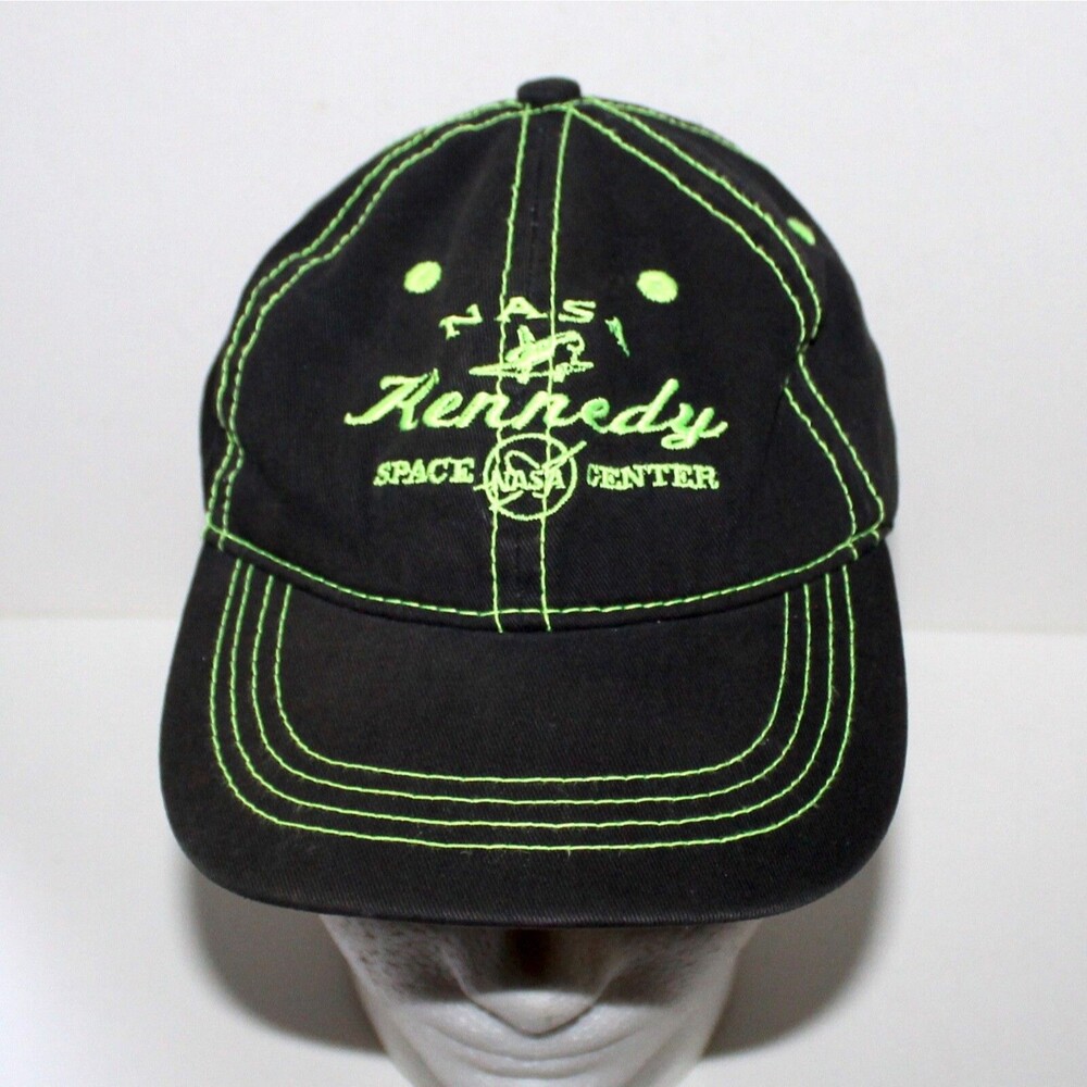 NASA Kennedy Space Center Hat cap youth size Snapback black neon green boy girl